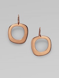 Smooth, organically shaped, square design in sterling silver and 18k gold, finished in the warmth of 18k rose goldplating. 18k gold and sterling silver with 18k rose goldplatingLength, about 1½Hook backImported Smooth, organically shaped, square design in sterling silver and 18k gold, finished in the warmth of 18k rose goldplating. 18k gold and sterling silver with 18k rose goldplatingLength, about 1½Hook backImported