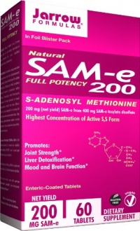 Jarrow Formulas SAM-e, 200 mg, 60 Count Jarrow Formulas SAM-e, 200 mg, 60 Count