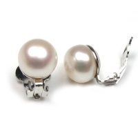 Bling Jewelry Sterling Silver Freshwater White Pearl Clip On Earrings 9mm Bling Jewelry Sterling Silver Freshwater White Pearl Clip On Earrings 9mm