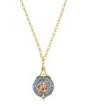 Pay tribute to the Virgin Mary in this iconic pendant by Vatican. Features a gold tone mixed metal setting and oval-shaped pendant featuring Mary and child. Approximate length: 18 inches. Approximate drop: 1-1/2 inches.