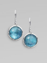 From the Wonderland Collection. A faceted round doublet in the softened shade of well-worn denim, combines color-backed mother-of-pearl layered with clear quartz in a modern sterling silver setting.Mother-of-pearl and clear quartzSterling silverDiameter, about 1Ear wireImported From the Wonderland Collection. A faceted round doublet in the softened shade of well-worn denim, combines color-backed mother-of-pearl layered with clear quartz in a modern sterling silver setting.Mother-of-pearl and clear quartzSterling silverDiameter, about 1Ear wireImported