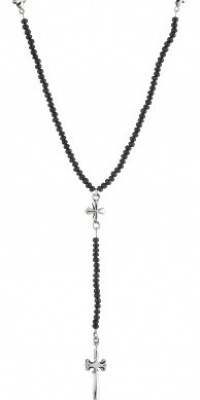 King Baby Men's MB Cross and Classic Dagger Small Black Agate Rosary King Baby Men's MB Cross and Classic Dagger Small Black Agate Rosary