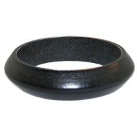 3/4 High Wooden Bangle In Black 3/4 High Wooden Bangle In Black