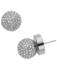 Life's a party. Michael Kors' disco-inspired style will reflect the light from every angle. Stud earrings crafted in silver tone mixed metal with pave-set Czech accents. Approximate diameter: 1/4 inch. Life's a party. Michael Kors' disco-inspired style will reflect the light from every angle. Stud earrings crafted in silver tone mixed metal with pave-set Czech accents. Approximate diameter: 1/4 inch.