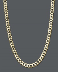 A simple chain that will take your look a long way. Necklace features a long curb link chain set in 14k gold. Approximate length: 22 inches. Approximate width: 4-3/5 mm. A simple chain that will take your look a long way. Necklace features a long curb link chain set in 14k gold. Approximate length: 22 inches. Approximate width: 4-3/5 mm.