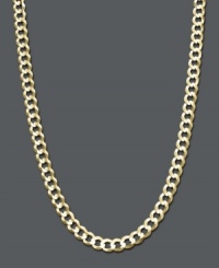 A simple chain that will take your look a long way. Necklace features a long curb link chain set in 14k gold. Approximate length: 22 inches. Approximate width: 4-3/5 mm.