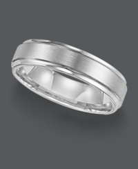 Polish your look with eternal style. This timeless men's ring by Triton features a scratch-resistant white tungsten carbide band (6 mm). Sizes 8-15. Polish your look with eternal style. This timeless men's ring by Triton features a scratch-resistant white tungsten carbide band (6 mm). Sizes 8-15.