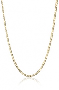 14K Gold Men's 3mm Cuban Curb Chain Necklace, 24