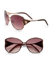 Contoured metal frames with wild, animal-printed logo temples. Available in bronze with gradient brown lens or gunmetal with smoke lens.Animal printed logo temples100% UV protectionMade in Italy Contoured metal frames with wild, animal-printed logo temples. Available in bronze with gradient brown lens or gunmetal with smoke lens.Animal printed logo temples100% UV protectionMade in Italy
