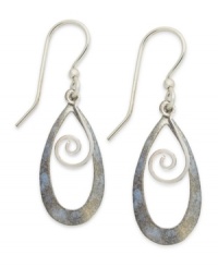 A stylish statement. Jody Coyote's teardrop earrings, set in sterling silver, feature a light blue patina bronze finish with shapely designs for a look that's truly stunning. Approximate drop: 1-1/2 inches. A stylish statement. Jody Coyote's teardrop earrings, set in sterling silver, feature a light blue patina bronze finish with shapely designs for a look that's truly stunning. Approximate drop: 1-1/2 inches.