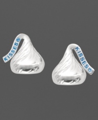 Style inspired by everyone's favorite chocolates. Sweeten up in Hershey's petite kiss stud earrings. Crafted in sterling silver with the signature kisses tag in blue enamel. Approximate earring drop length: 10 mm. Approximate earring drop width: 4 mm. Style inspired by everyone's favorite chocolates. Sweeten up in Hershey's petite kiss stud earrings. Crafted in sterling silver with the signature kisses tag in blue enamel. Approximate earring drop length: 10 mm. Approximate earring drop width: 4 mm.
