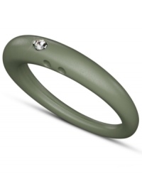 Stackable style with a hint of sparkle! DUEPUNTI's unique ring is crafted from grey-hued silicone with a round-cut diamond accent. Set in silver. Ring Size Small (4-6), Medium (6-1/2-8) and Large (8-1/2-10) Stackable style with a hint of sparkle! DUEPUNTI's unique ring is crafted from grey-hued silicone with a round-cut diamond accent. Set in silver. Ring Size Small (4-6), Medium (6-1/2-8) and Large (8-1/2-10)