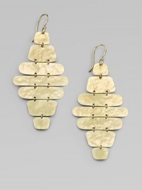 Graduated crinkle-textured plaques form a sculptural diamond shape in this distinctive design.18k yellow goldLength, about 2¾Ear wireImported Graduated crinkle-textured plaques form a sculptural diamond shape in this distinctive design.18k yellow goldLength, about 2¾Ear wireImported
