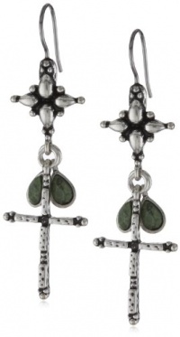 Lucky Brand Silver-Tone Small Cross Drop Earrings Lucky Brand Silver-Tone Small Cross Drop Earrings