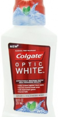 Colgate Optic White Mouthwash Sparkling, Fresh Mint, 8 Fluid Ounce Colgate Optic White Mouthwash Sparkling, Fresh Mint, 8 Fluid Ounce