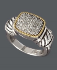 Glamorize your look with this glittering piece from Balissima by Effy Collection. Ring features sparkling round-cut diamonds (1/3 ct. t.w.) set in sterling silver and 18k gold. Size 7. Glamorize your look with this glittering piece from Balissima by Effy Collection. Ring features sparkling round-cut diamonds (1/3 ct. t.w.) set in sterling silver and 18k gold. Size 7.