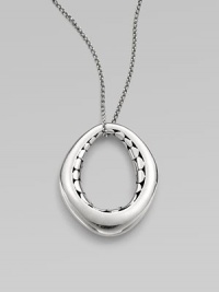 From the Kali Collection. A free-formed, open oval with a pebbled interior in sleek sterling silver on a link chain. Sterling silverLength, about 36Pendant size, about 2Lobster clasp closureImported From the Kali Collection. A free-formed, open oval with a pebbled interior in sleek sterling silver on a link chain. Sterling silverLength, about 36Pendant size, about 2Lobster clasp closureImported