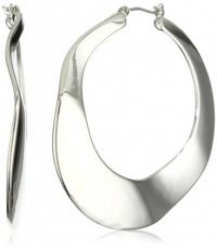 Nine West Silver-Tone Wave Hoop Earrings Nine West Silver-Tone Wave Hoop Earrings