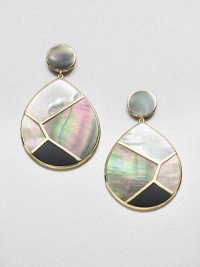 From the Polished Rock Candy® Collection. An iridescent blend of mother-of-pearl, black onyx, brown and black shell set in radiant 18k gold in a modern drop design. 18k goldMother-of-pearl and black onyxBlack and brown shellDrop, about 2.2Post backImported From the Polished Rock Candy® Collection. An iridescent blend of mother-of-pearl, black onyx, brown and black shell set in radiant 18k gold in a modern drop design. 18k goldMother-of-pearl and black onyxBlack and brown shellDrop, about 2.2Post backImported