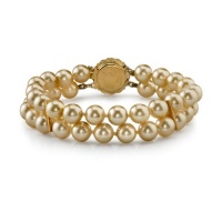 Double Strand 7.5 mm Off White Color Round Majorca Pearl Bracelet Double Strand 7.5 mm Off White Color Round Majorca Pearl Bracelet