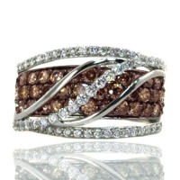 Le Vian Chocolate Diamond Ocean Wave Ring in 14K White Gold with 1.71 Carats Chocolate and White Diamonds Le Vian Chocolate Diamond Ocean Wave Ring in 14K White Gold with 1.71 Carats Chocolate and White Diamonds
