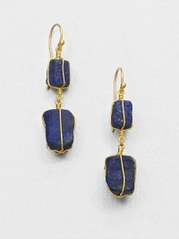From the Bundle Collection. Rich lapis stones wrapped in radiant 24k gold wire for an organically elegant design. Lapis24k goldDrop, about 2Hook backImported From the Bundle Collection. Rich lapis stones wrapped in radiant 24k gold wire for an organically elegant design. Lapis24k goldDrop, about 2Hook backImported