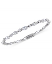 Define your look with simple elegance. B. Brilliant's sparkling bracelet features round and marquise-cut cubic zirconias (8-1/2 ct. t.w.) set in sterling silver. Approximate length: 7-1/4 inches. Define your look with simple elegance. B. Brilliant's sparkling bracelet features round and marquise-cut cubic zirconias (8-1/2 ct. t.w.) set in sterling silver. Approximate length: 7-1/4 inches.