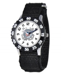 Always ready. Help your kids stay on time with this fun Time Teacher watch that features a U.S. Coast Guard logo and labeled hands for easy reading. Always ready. Help your kids stay on time with this fun Time Teacher watch that features a U.S. Coast Guard logo and labeled hands for easy reading.