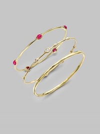 Elegant, yet imminently wearable, this 18k gold bracelet has nine dazzling diamonds. 18k goldDiamonds, .5, tcwDiameter, about 2½ Slip-on styleImported Elegant, yet imminently wearable, this 18k gold bracelet has nine dazzling diamonds. 18k goldDiamonds, .5, tcwDiameter, about 2½ Slip-on styleImported