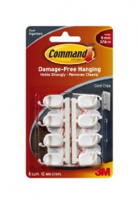 Command Small Cord Clips, 8-Clip Command Small Cord Clips, 8-Clip