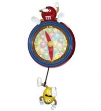 M&M M9WC1 Pendulum Wall Clock (Red) M&M M9WC1 Pendulum Wall Clock (Red)