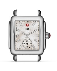 Michele's stainless steel watch brings the elegance, boasting a diamond markers and Mother-Of-Pearl dial. Clock in -- this piece glides from day-to-night without missing a tick. Michele's stainless steel watch brings the elegance, boasting a diamond markers and Mother-Of-Pearl dial. Clock in -- this piece glides from day-to-night without missing a tick.
