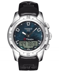 With touch-screen technology, the T-Touch II watch from Tissot features multiple features that will keep you moving forward. With touch-screen technology, the T-Touch II watch from Tissot features multiple features that will keep you moving forward.