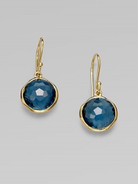 From the Rock Candy® Collection. A beautifully faceted dome of London blue topaz set in resplendent 18k gold. London blue topaz18k goldDrop, about 1 Hook backImported From the Rock Candy® Collection. A beautifully faceted dome of London blue topaz set in resplendent 18k gold. London blue topaz18k goldDrop, about 1 Hook backImported