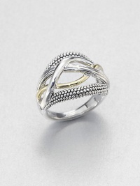 From the Unlaced Collection. A mix of 18k gold and sterling silver in a smooth and iconic caviar textured design. Sterling silver18k goldImported From the Unlaced Collection. A mix of 18k gold and sterling silver in a smooth and iconic caviar textured design. Sterling silver18k goldImported