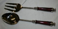 Simplydesignz Modern Metals Amethyst Red Enamel Stainless Steel Serving Fork & Serving Spoon Set Simplydesignz Modern Metals Amethyst Red Enamel Stainless Steel Serving Fork & Serving Spoon Set