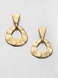 EXCLUSIVELY AT SAKS. An elegant drop design in 22k goldplating with a hammered texture. 22k goldplatedDrop, about 1.75Post backMade in USA