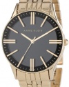 Anne Klein Women's AK/1294BKGB Black Dial Wall-To-Wall Crystal Gold-Tone Bracelet Watch