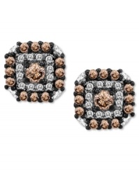 Sparkle and shine. Le Vian's stunning square-shaped stud earrings combine round-cut chocolate diamonds (1/2 ct. t.w.) and white diamonds (1/8 ct. t.w.) in a 14k white gold post setting. Approximate diameter: 1/4 inch. Sparkle and shine. Le Vian's stunning square-shaped stud earrings combine round-cut chocolate diamonds (1/2 ct. t.w.) and white diamonds (1/8 ct. t.w.) in a 14k white gold post setting. Approximate diameter: 1/4 inch.