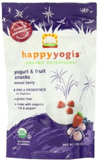 Happy Yogis Organic Yogurt Snacks for Babies and Toddlers, Mixed Berry, 1-Ounce Pouches (Pack of 8) Happy Yogis Organic Yogurt Snacks for Babies and Toddlers, Mixed Berry, 1-Ounce Pouches (Pack of 8)