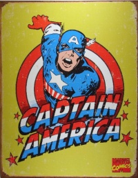 Captain America Distressed Retro Vintage Tin Sign Captain America Distressed Retro Vintage Tin Sign