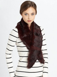 Lush rabbit fur in a chic design makes the perfect topper.Rabbit fur5.9 X 47.2Dry cleanFur origin: SpainImported