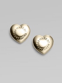 Gleaming and graceful, these domed hearts are etched with the designer's signature.Palladium and rhodium-plated brass Width, about ½ Sterling silver post back Imported