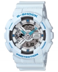 A shock to the system. This bold analog-digital watch from G-Shock livens up your look. A shock to the system. This bold analog-digital watch from G-Shock livens up your look.