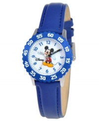 M-I-C-K-E-Y! Help your kids be on time with this fun Time Teacher watch from Disney. Featuring everyone's pal, Mickey Mouse, the hour and minute hands are clearly labeled for easy reading. M-I-C-K-E-Y! Help your kids be on time with this fun Time Teacher watch from Disney. Featuring everyone's pal, Mickey Mouse, the hour and minute hands are clearly labeled for easy reading.