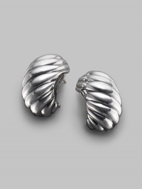 From the Scuplted Cable Collection. An elegantly sculpted design of classic cabling gently hugs the ear in polished sterling silver. Sterling silver Width, about ½ Drop, about 1 Post back Imported