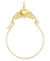 Keep all your favorite charms in place. This polished charm holder features a polished heart design in 14k gold. Chain not included. Approximate length: 1-3/10 inches. Approximate width: 9/10 inch. Keep all your favorite charms in place. This polished charm holder features a polished heart design in 14k gold. Chain not included. Approximate length: 1-3/10 inches. Approximate width: 9/10 inch.