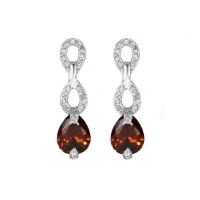 Studio 925 Julia Garnet Pear Drop CZ Sterling Silver Earrings Studio 925 Julia Garnet Pear Drop CZ Sterling Silver Earrings