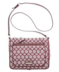 Add some signature style to your tech accessorizing with this jacquard logo silhouette from Nine West. Button snap and top zip closures securely stow iPad when you're on-the-move, while the convenient crossbody strap keeps hands free. Add some signature style to your tech accessorizing with this jacquard logo silhouette from Nine West. Button snap and top zip closures securely stow iPad when you're on-the-move, while the convenient crossbody strap keeps hands free.