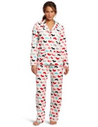 Dearfoams Women's Piped Notch Collar Pajama Dearfoams Women's Piped Notch Collar Pajama